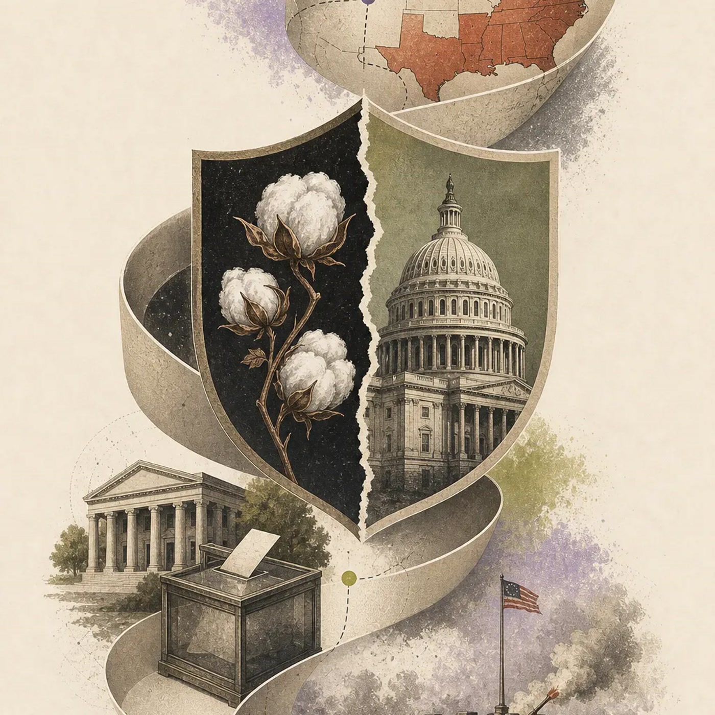 Editorial artwork for Why the American Civil War Began
